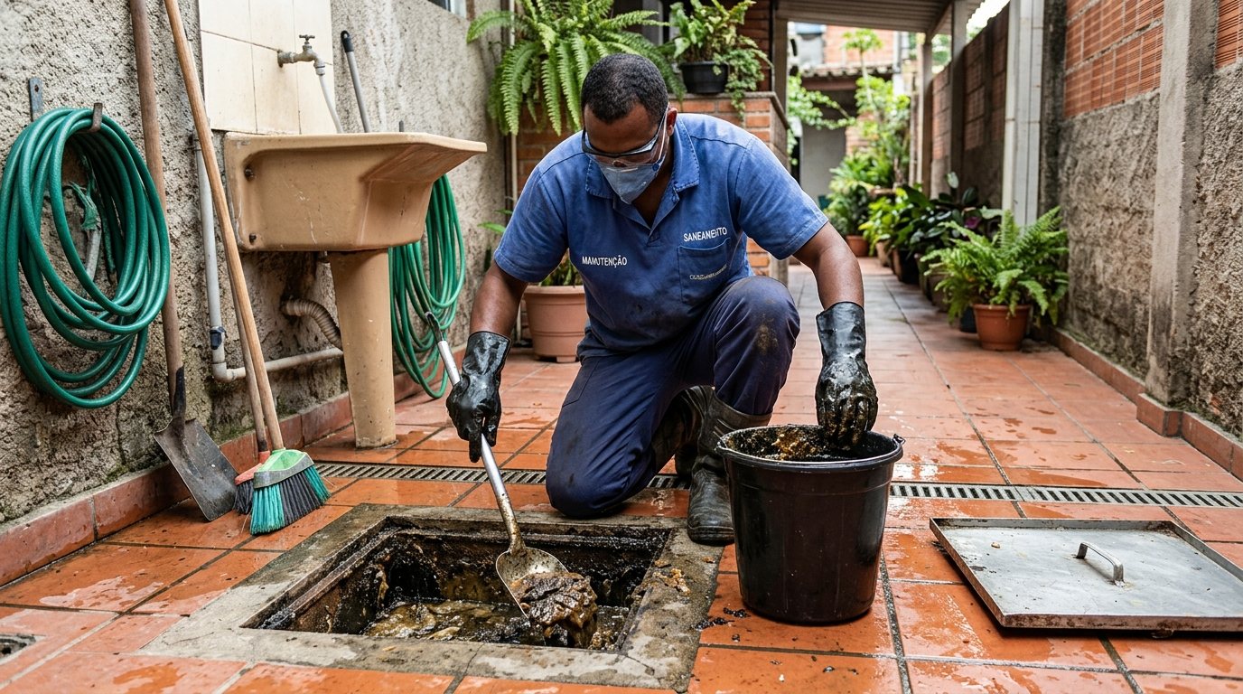 Limpeza de Caixa de Gordura Comercial em Franca‑SP